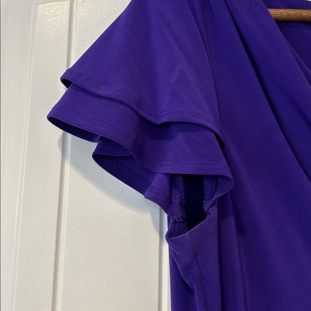 Lauren Ralph Lauren Purple Gathered Side Women's Dress - Picture 7 of 11